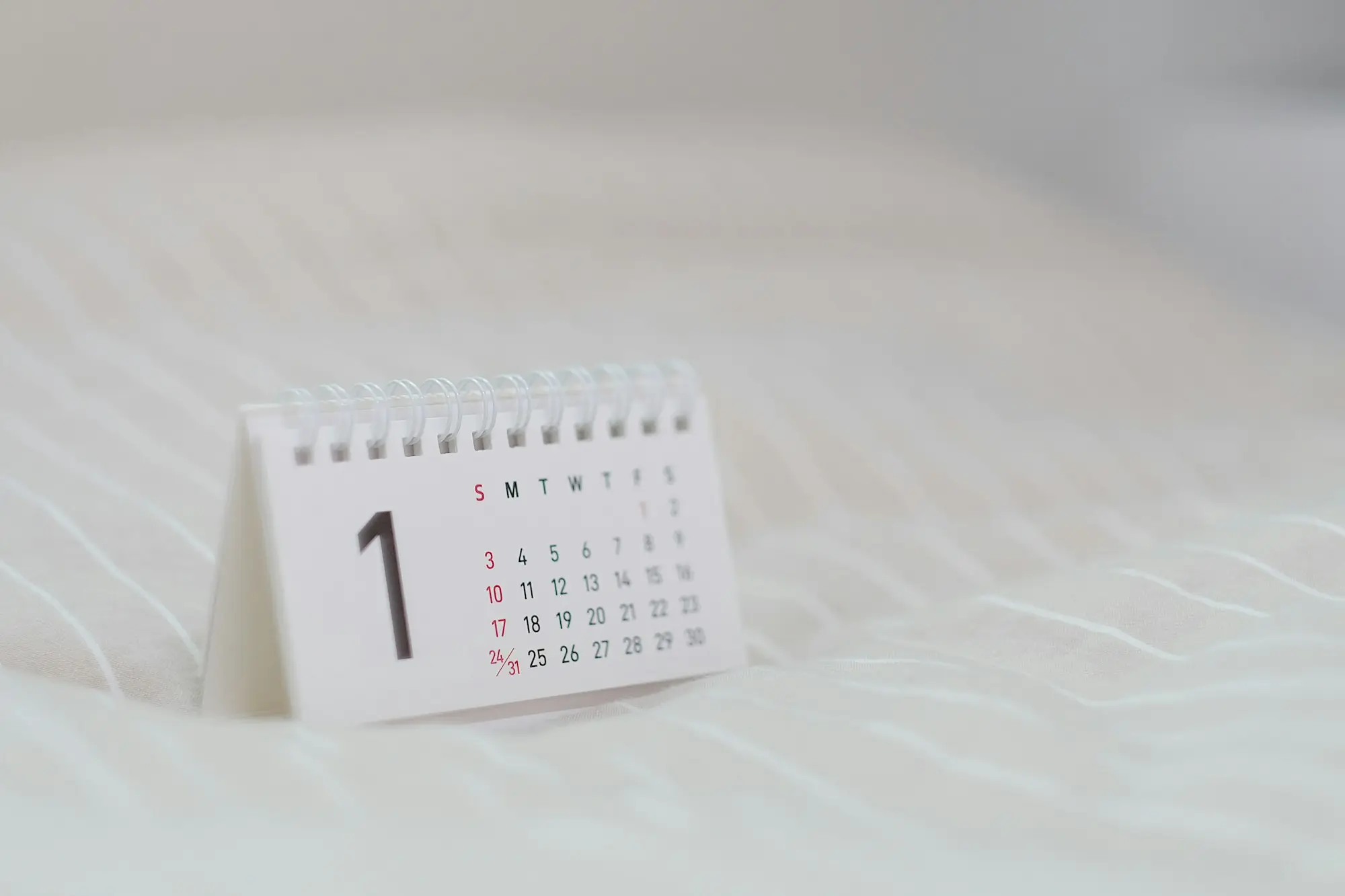 Owner marking repayment dates on a wall calendar in a small business office